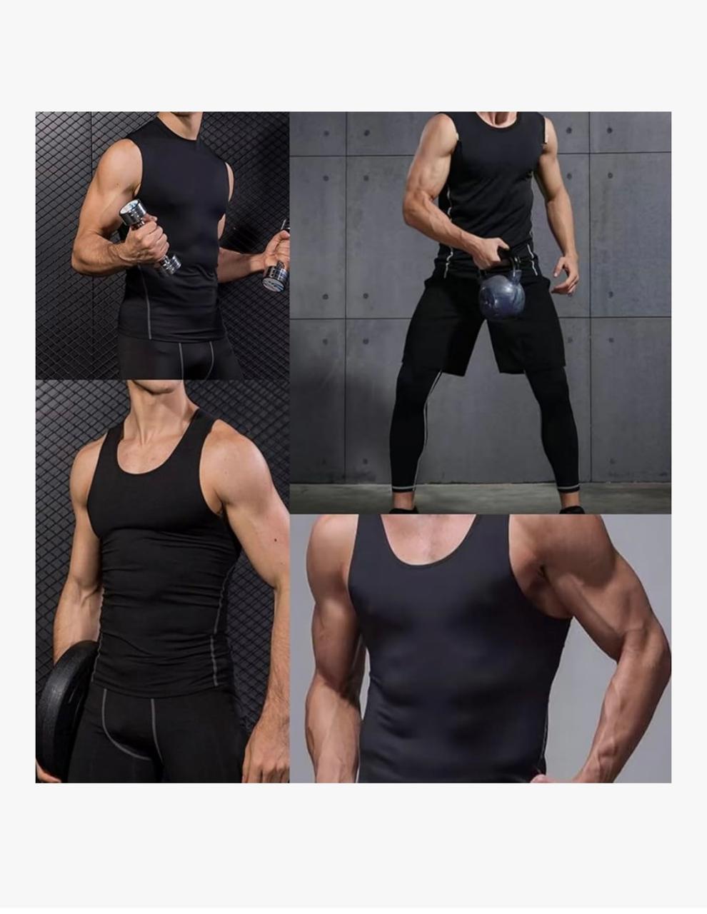 Débardeur de Compression Sport Homme Gainant Maillot de Corps Amincissant Vente Plat Minceur Sous-Vêtement